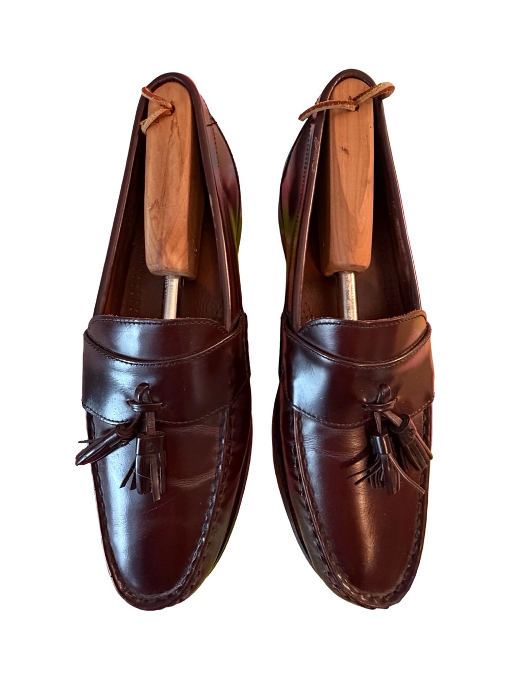 Allen Edmonds Stowe Tassel Loafers Men’s 11C Burgundy Oxblood Leather Dress Shoe